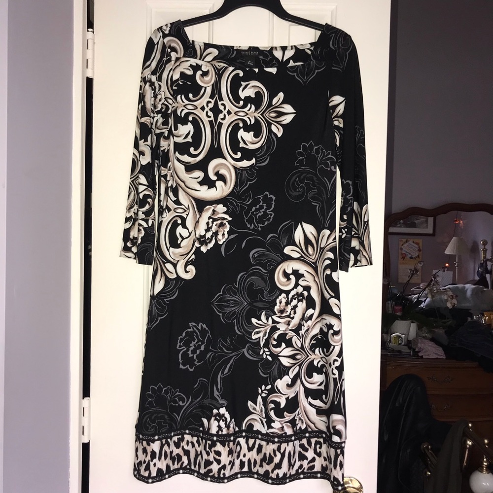 White House Black Market multi print mid dress